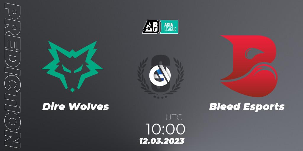 Dire Wolves contre Bleed Esports : prédiction de match. 12.03.2023 at 10:30. Rainbow Six, SEA League 2023 - Stage 1
