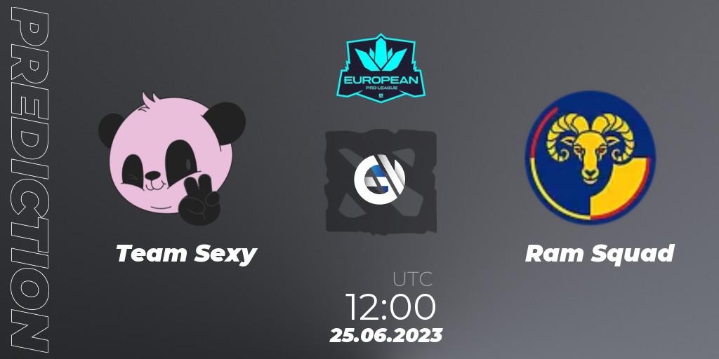 Team Sexy contre Ram Squad : prédiction de match. 25.06.2023 at 12:05. Dota 2, European Pro League Season 10