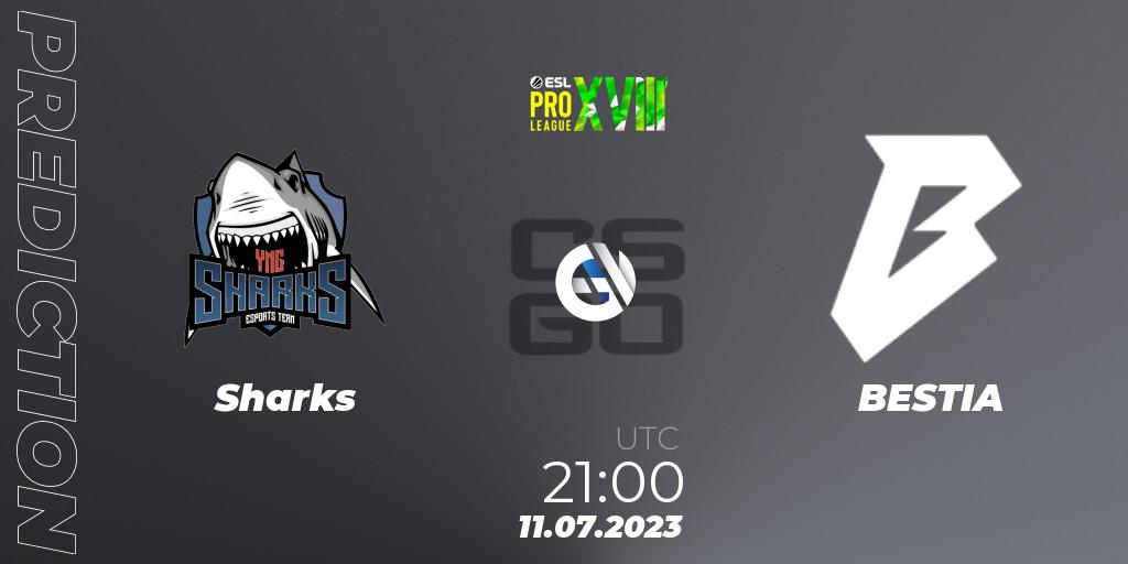 Sharks contre BESTIA : prédiction de match. 11.07.23. CS2 (CS:GO), ESL Pro League Season 18: South American Qualifier