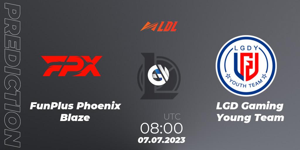 FunPlus Phoenix Blaze contre LGD Gaming Young Team : prédiction de match. 07.07.2023 at 08:00. LoL, LDL 2023 - Regular Season - Stage 3