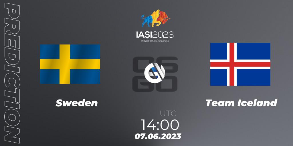 Sweden contre Team Iceland : prédiction de match. 07.06.2023 at 14:00. Counter-Strike (CS2), IESF World Esports Championship 2023: Northern Europe Qualifier