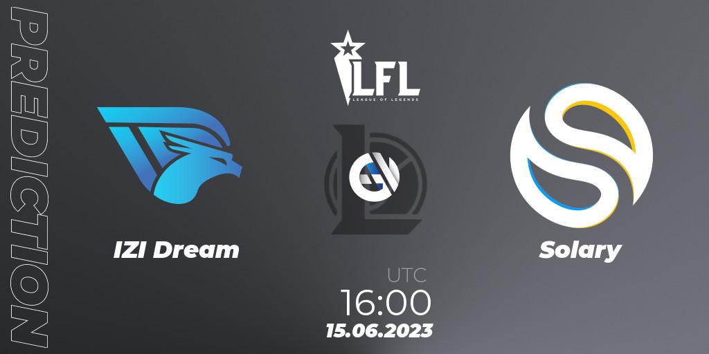 IZI Dream contre Solary : prédiction de match. 15.06.2023 at 16:00. LoL, LFL Summer 2023 - Group Stage