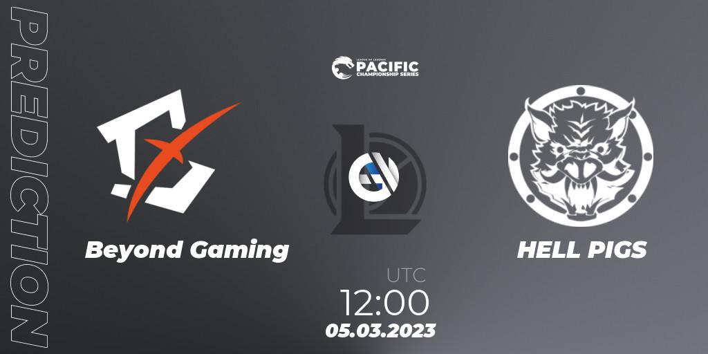 Beyond Gaming contre HELL PIGS : prédiction de match. 05.03.2023 at 12:10. LoL, PCS Spring 2023 - Group Stage