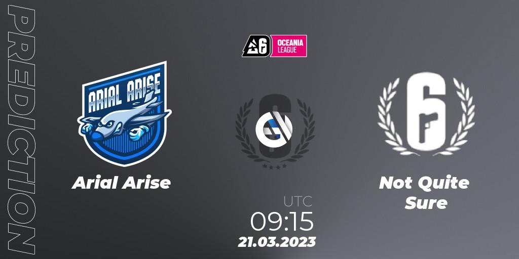 Arial Arise contre Not Quite Sure : prédiction de match. 21.03.23. Rainbow Six, Oceania League 2023 - Stage 1