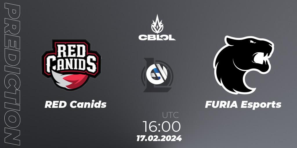 RED Canids contre FURIA Esports : prédiction de match. 17.02.24. LoL, CBLOL Split 1 2024 - Group Stage