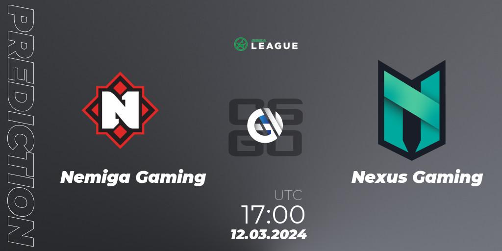 Nemiga Gaming contre Nexus Gaming : prédiction de match. 12.03.24. CS2 (CS:GO), ESEA Season 48: Advanced Division - Europe