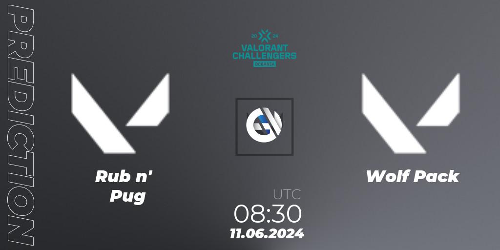 Rub n' Pug contre Wolf Pack : prédiction de match. 11.06.2024 at 08:30. VALORANT, VALORANT Challengers 2024 Oceania: Split 2