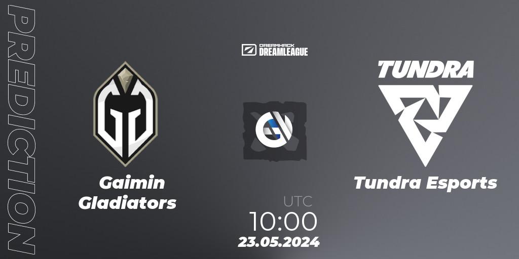 Gaimin Gladiators contre Tundra Esports : prédiction de match. 23.05.2024 at 10:00. Dota 2, DreamLeague Season 23