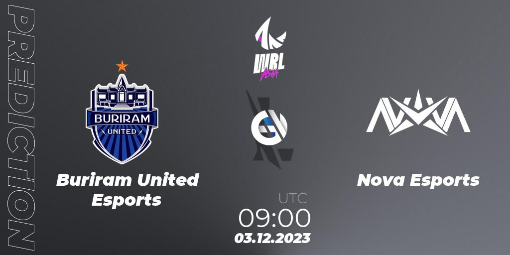 Buriram United Esports contre Nova Esports : prédiction de match. 03.12.23. Wild Rift, WRL Asia 2023 - Season 2 - Regular Season