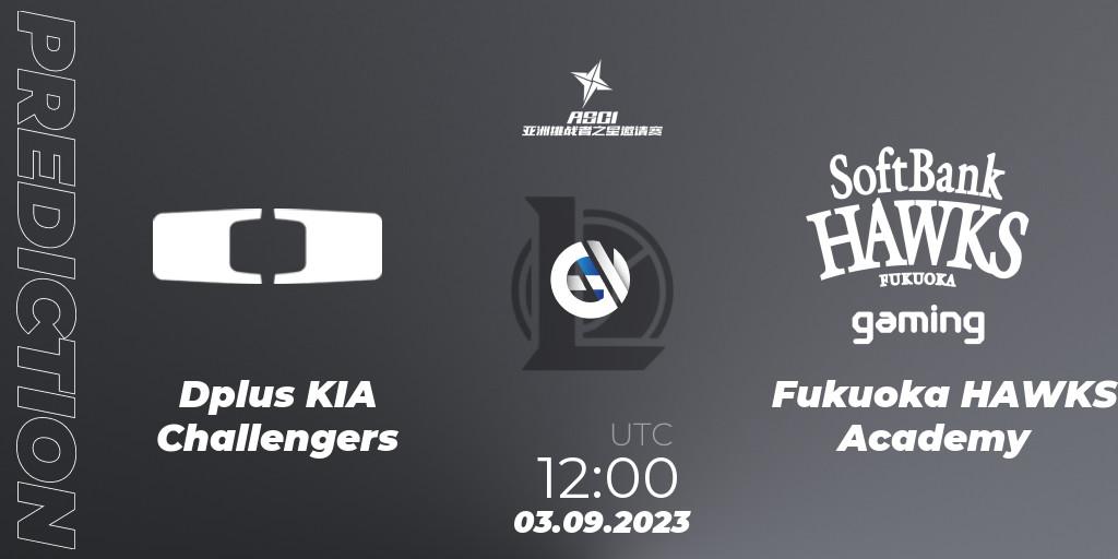 Dplus KIA Challengers contre Fukuoka HAWKS Academy : prédiction de match. 03.09.2023 at 12:00. LoL, Asia Star Challengers Invitational 2023