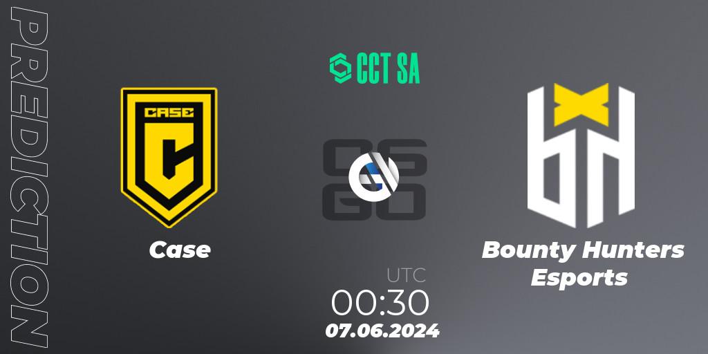 Case contre Bounty Hunters Esports : prédiction de match. 07.06.2024 at 00:30. Counter-Strike (CS2), CCT Season 2 South America Series 1