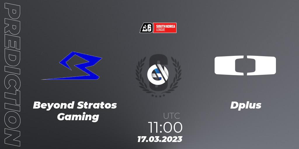 Beyond Stratos Gaming contre Dplus : prédiction de match. 17.03.2023 at 11:00. Rainbow Six, South Korea League 2023 - Stage 1