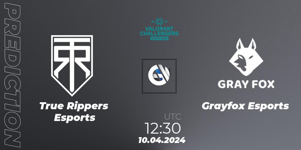 True Rippers Esports contre Grayfox Esports : prédiction de match. 10.04.24. VALORANT, VALORANT Challengers 2024 South Asia: Split 1 - Cup 2