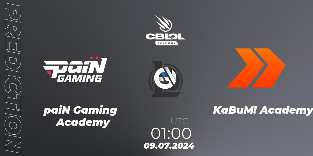 paiN Gaming Academy contre KaBuM! Academy : prédiction de match. 10.07.2024 at 01:00. LoL, CBLOL Academy 2024
