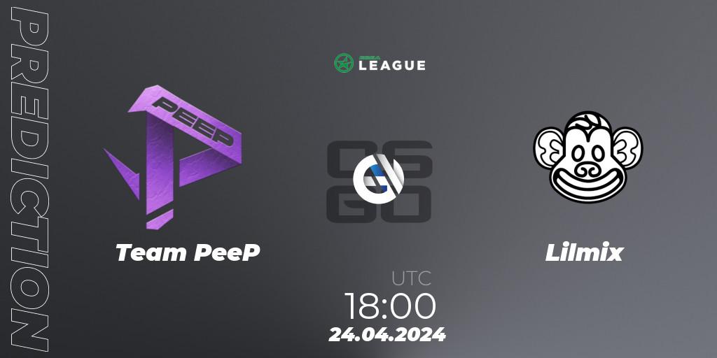 Team PeeP contre Lilmix : prédiction de match. 24.04.24. CS2 (CS:GO), ESEA Season 49: Advanced Division - Europe