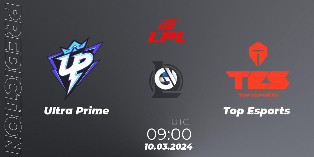 Ultra Prime contre Top Esports : prédiction de match. 10.03.24. LoL, LPL Spring 2024 - Group Stage