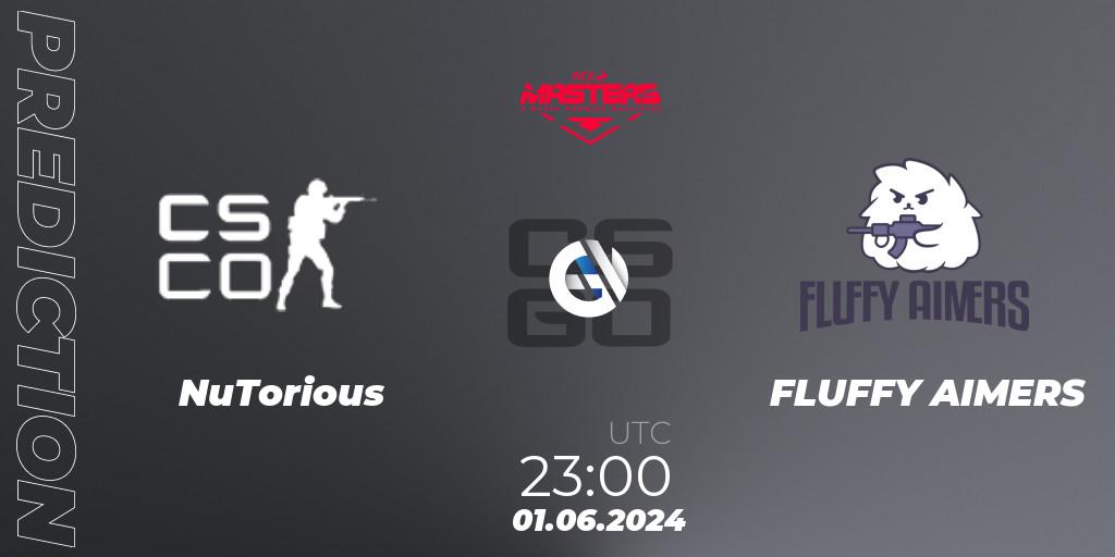 NuTorious contre FLUFFY AIMERS : prédiction de match. 01.06.2024 at 23:00. Counter-Strike (CS2), Ace North American Masters Fall 2024: Open Qualifier #2