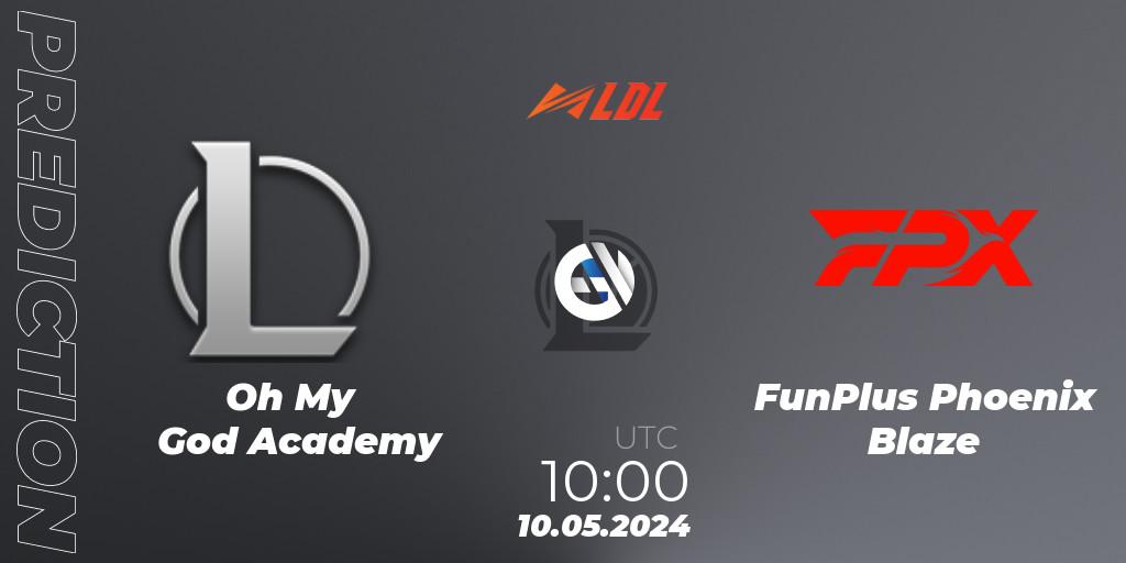 Oh My God Academy contre FunPlus Phoenix Blaze : prédiction de match. 10.05.2024 at 10:00. LoL, LDL 2024 - Stage 2