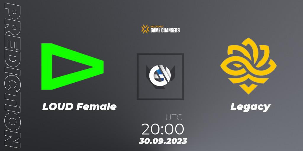 LOUD Female contre Legacy : prédiction de match. 30.09.23. VALORANT, VCT 2023: Game Changers Brazil Series 2