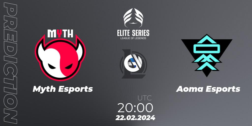 Myth Esports contre Aoma Esports : prédiction de match. 22.02.2024 at 20:00. LoL, Elite Series Spring 2024