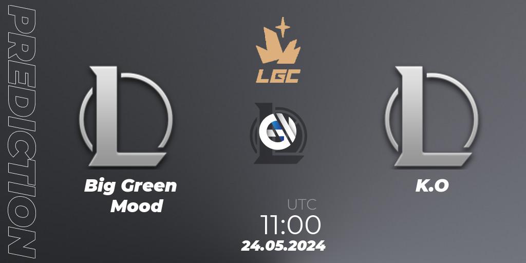 Big Green Mood contre K.O : prédiction de match. 24.05.2024 at 11:00. LoL, Legend Cup 2024