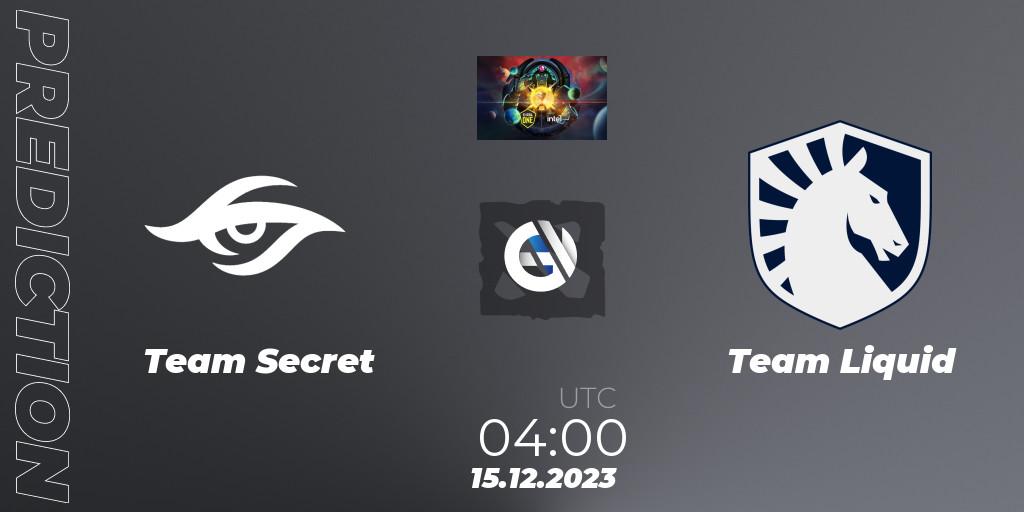 Team Secret contre Team Liquid : prédiction de match. 15.12.23. Dota 2, ESL One - Kuala Lumpur 2023