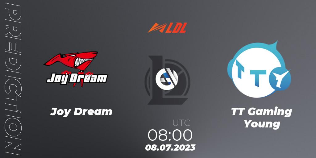Joy Dream contre TT Gaming Young : prédiction de match. 08.07.2023 at 09:00. LoL, LDL 2023 - Regular Season - Stage 3