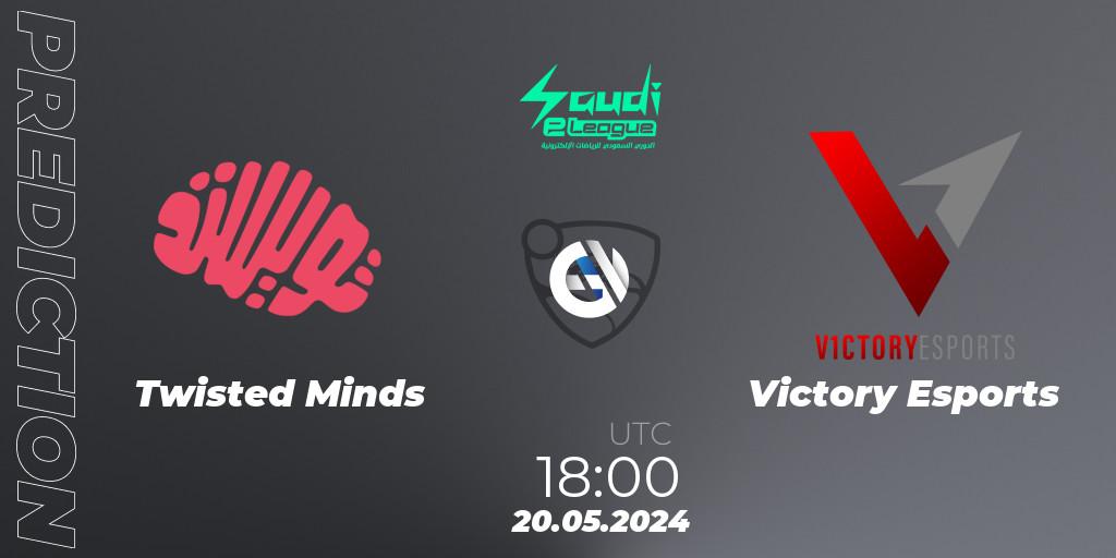 Twisted Minds contre Victory Esports : prédiction de match. 20.05.2024 at 18:00. Rocket League, Saudi eLeague 2024 - Major 2: Online Major Phase 1