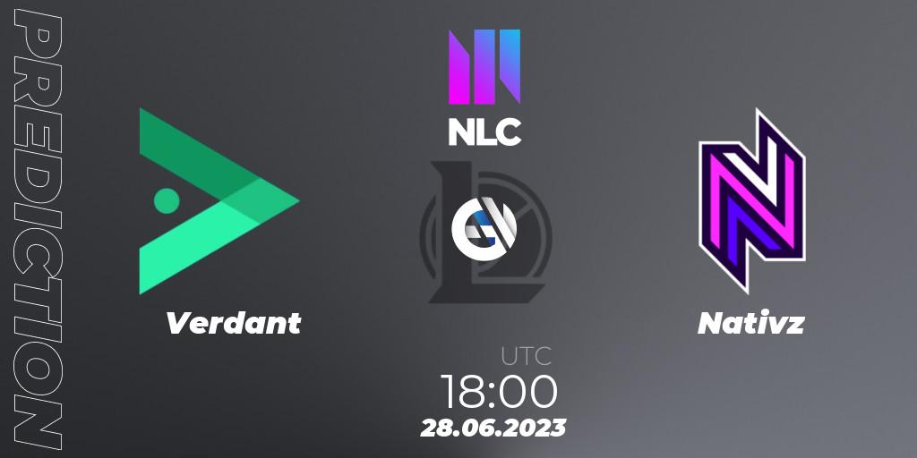 Verdant contre Nativz : prédiction de match. 28.06.2023 at 18:00. LoL, NLC Summer 2023 - Group Stage