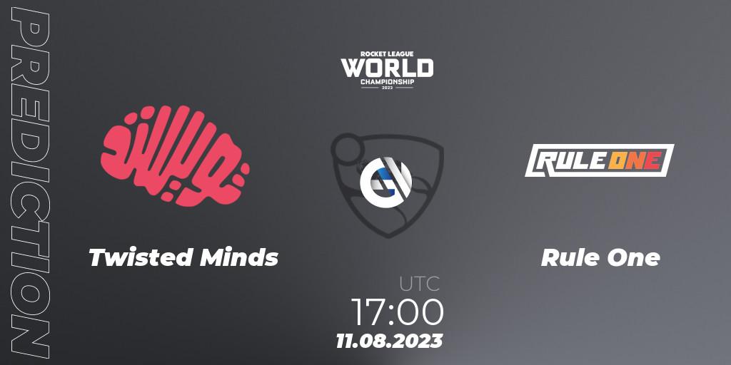 Twisted Minds contre Rule One : prédiction de match. 11.08.2023 at 17:30. Rocket League, Rocket League Championship Series 2022-23 - World Championship Group Stage