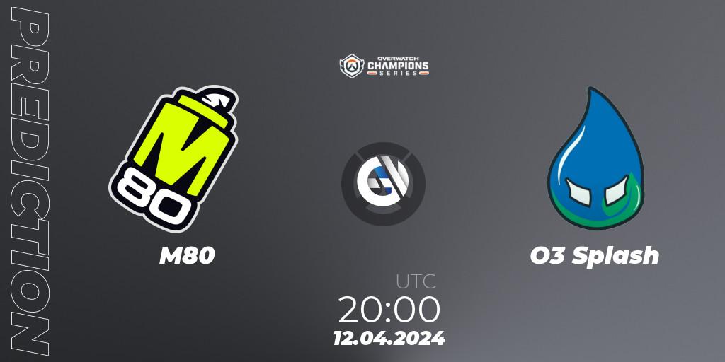 M80 contre O3 Splash : prédiction de match. 12.04.2024 at 20:00. Overwatch, Overwatch Champions Series 2024 - North America Stage 2 Group Stage