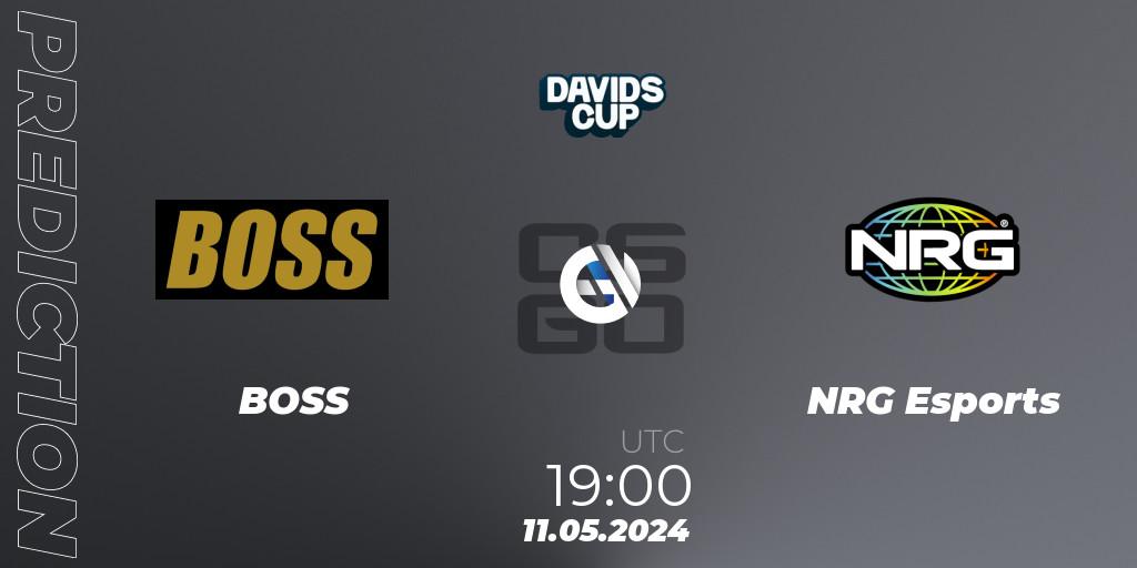 BOSS contre NRG Esports : prédiction de match. 11.05.2024 at 19:00. Counter-Strike (CS2), David's Cup 2024