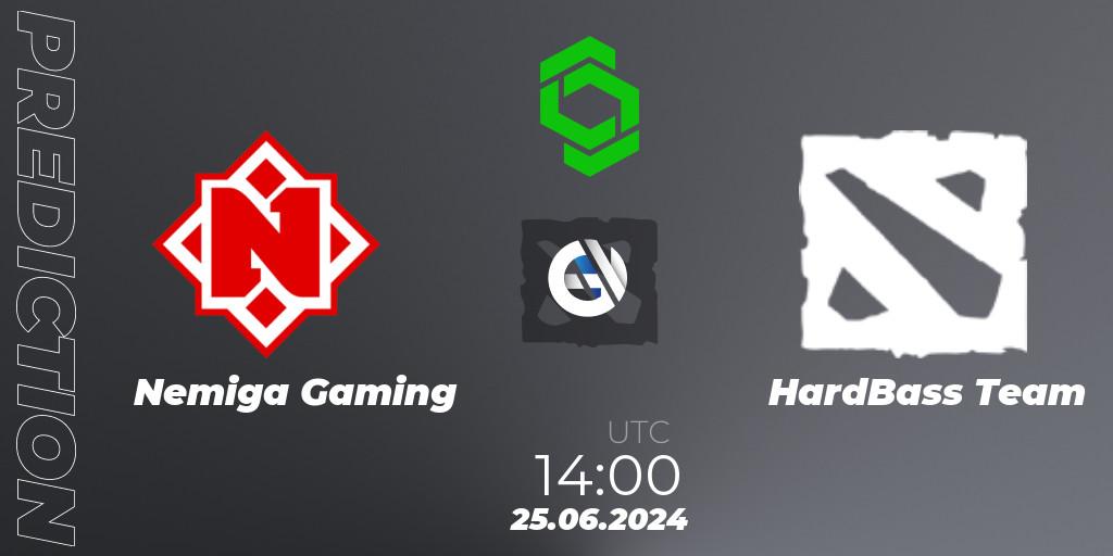 Nemiga Gaming contre HardBass Team : prédiction de match. 25.06.2024 at 08:00. Dota 2, CCT Dota 2 Series 1