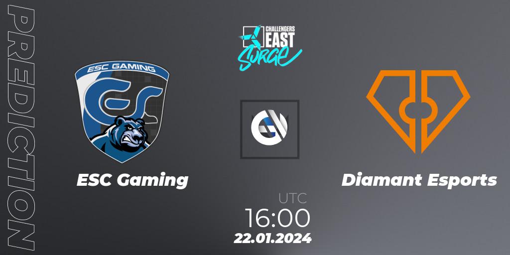 ESC Gaming contre Diamant Esports : prédiction de match. 22.01.24. VALORANT, VALORANT Challengers 2024 East: Surge Split 1