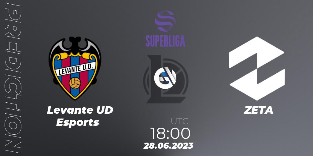 Levante UD Esports contre ZETA : prédiction de match. 28.06.2023 at 18:00. LoL, LVP Superliga 2nd Division 2023 Summer