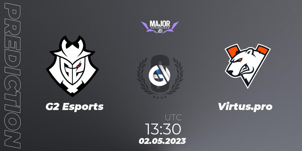 G2 Esports contre Virtus.pro : prédiction de match. 02.05.2023 at 13:30. Rainbow Six, BLAST R6 Major Copenhagen 2023