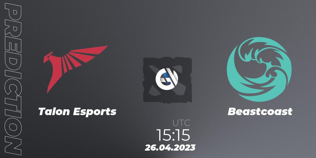 Talon Esports contre Beastcoast : prédiction de match. 26.04.2023 at 15:15. Dota 2, The Berlin Major 2023 ESL - Group Stage