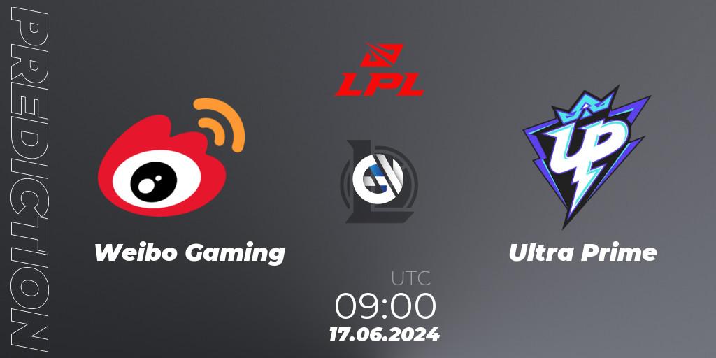 Weibo Gaming contre Ultra Prime : prédiction de match. 17.06.2024 at 09:00. LoL, LPL 2024 Summer - Group Stage