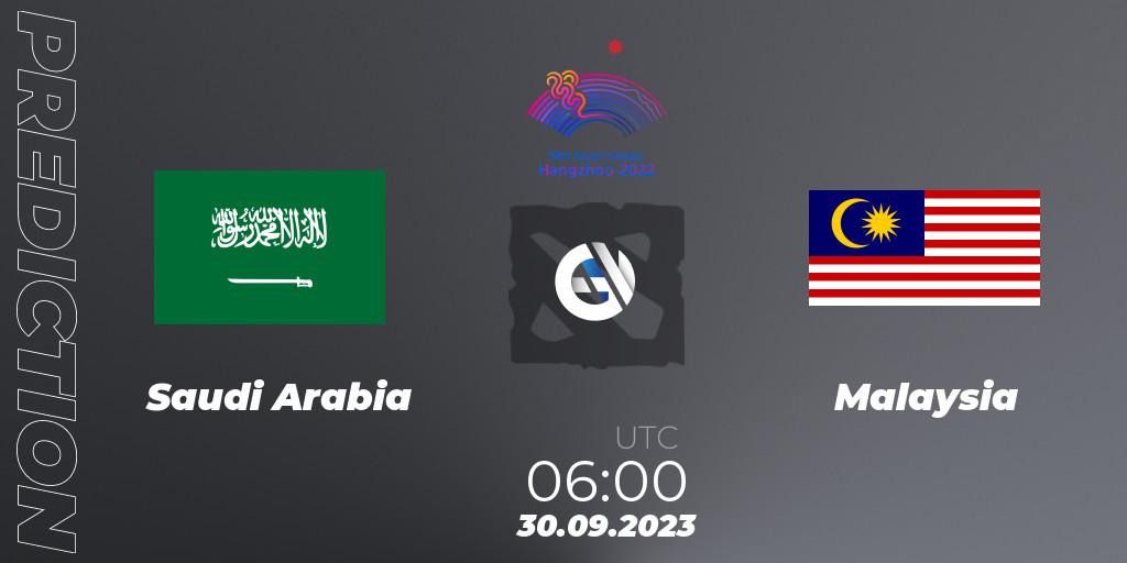 Saudi Arabia contre Malaysia : prédiction de match. 30.09.2023 at 06:00. Dota 2, 2022 Asian Games
