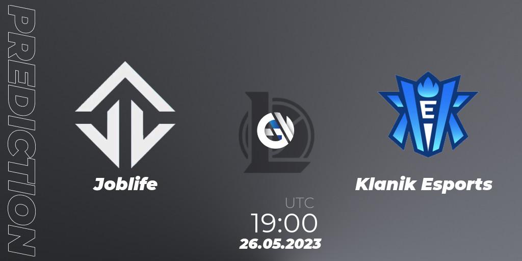 Joblife contre Klanik Esports : prédiction de match. 26.05.2023 at 19:00. LoL, LFL Division 2 Summer 2023 - Group Stage