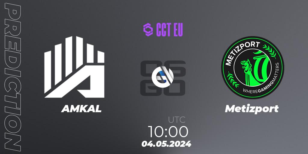 AMKAL contre Metizport : prédiction de match. 04.05.2024 at 10:00. Counter-Strike (CS2), CCT Season 2 Europe Series 1