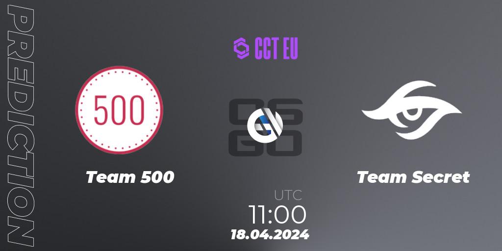 Team 500 contre Team Secret : prédiction de match. 18.04.24. CS2 (CS:GO), CCT Season 2 Europe Series 1 Closed Qualifier