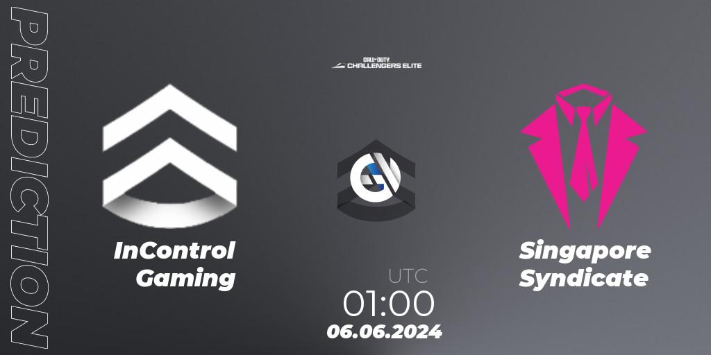InControl Gaming contre Singapore Syndicate : prédiction de match. 06.06.2024 at 00:00. Call of Duty, Call of Duty Challengers 2024 - Elite 3: NA