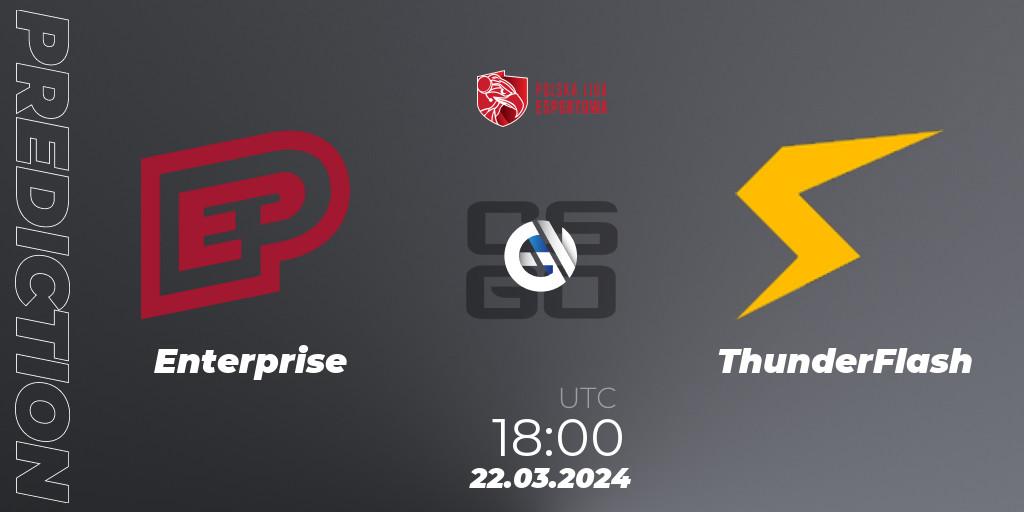 Enterprise contre ThunderFlash : prédiction de match. 22.03.24. CS2 (CS:GO), Polska Liga Esportowa 2024: Split #1