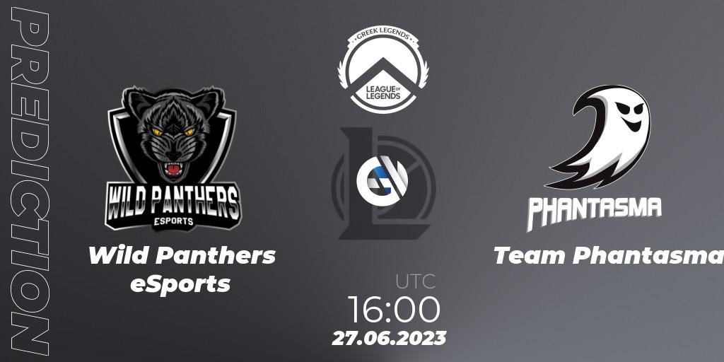 Wild Panthers eSports contre Team Phantasma : prédiction de match. 27.06.2023 at 16:00. LoL, Greek Legends League Summer 2023