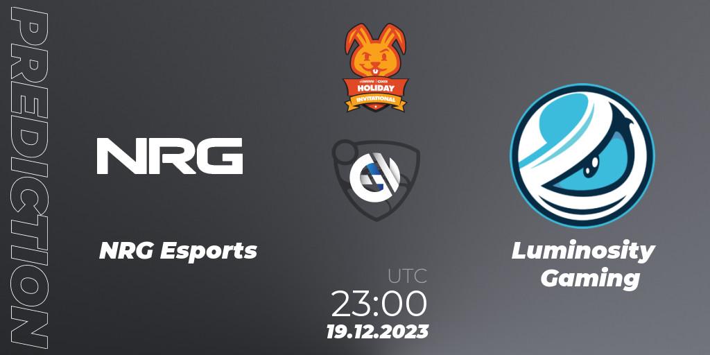 NRG Esports contre Luminosity Gaming : prédiction de match. 19.12.2023 at 23:45. Rocket League, OXG Holiday Invitational