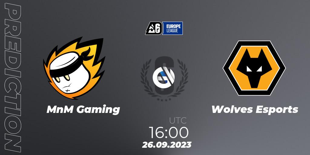 MnM Gaming contre Wolves Esports : prédiction de match. 26.09.2023 at 16:00. Rainbow Six, Europe League 2023 - Stage 2