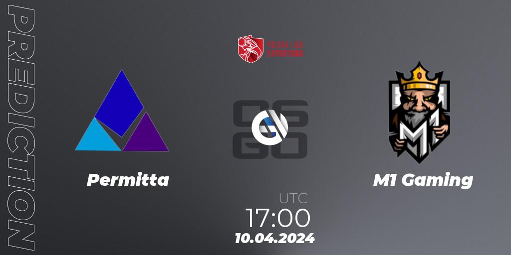 Permitta contre M1 Gaming : prédiction de match. 10.04.2024 at 17:00. Counter-Strike (CS2), Polska Liga Esportowa 2024: Split #1