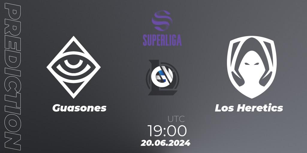 Guasones contre Los Heretics : prédiction de match. 20.06.2024 at 16:00. LoL, LVP Superliga Summer 2024