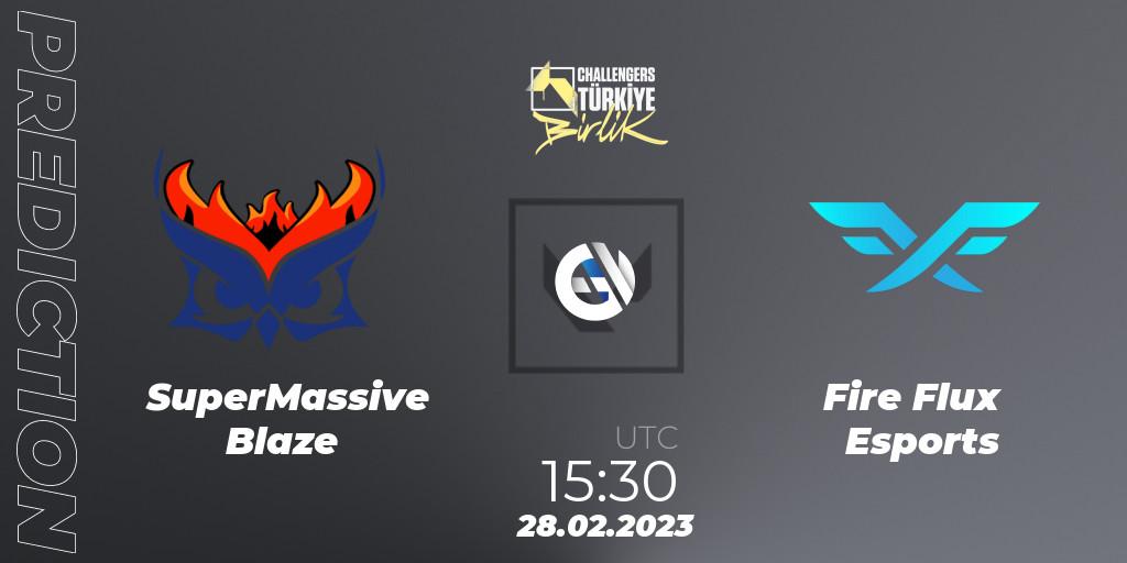 SuperMassive Blaze contre Fire Flux Esports : prédiction de match. 28.02.23. VALORANT, VALORANT Challengers 2023 Turkey: Birlik Split 1
